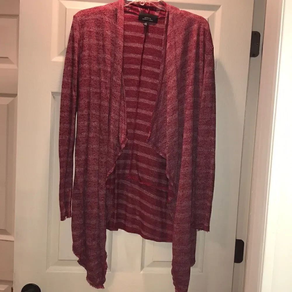 (5/$25) Red & White Striped Open front cardigan